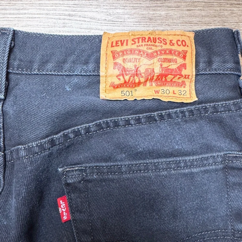 Levi's 501 Original Fit Jeans Mens 30x32 Black Button Fly Straight Leg Denim